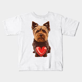 Valentine Yorkshire Terrier Shaped Chocolate Kids T-Shirt